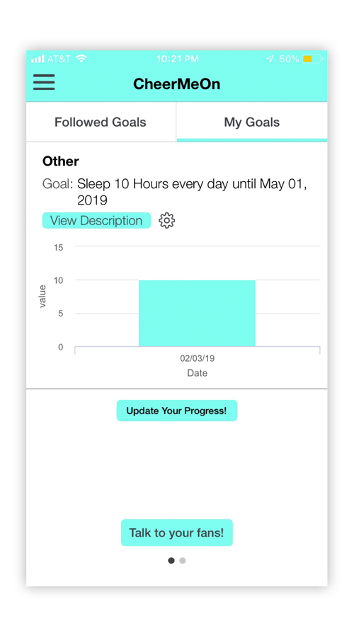 CHeerMeOn -  Goal Tracking App screenshot 3